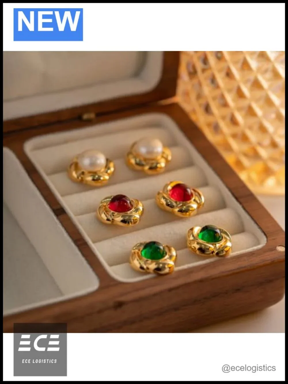 S925 Silver Gold-plated Asymmetric Flower Stud Earrings